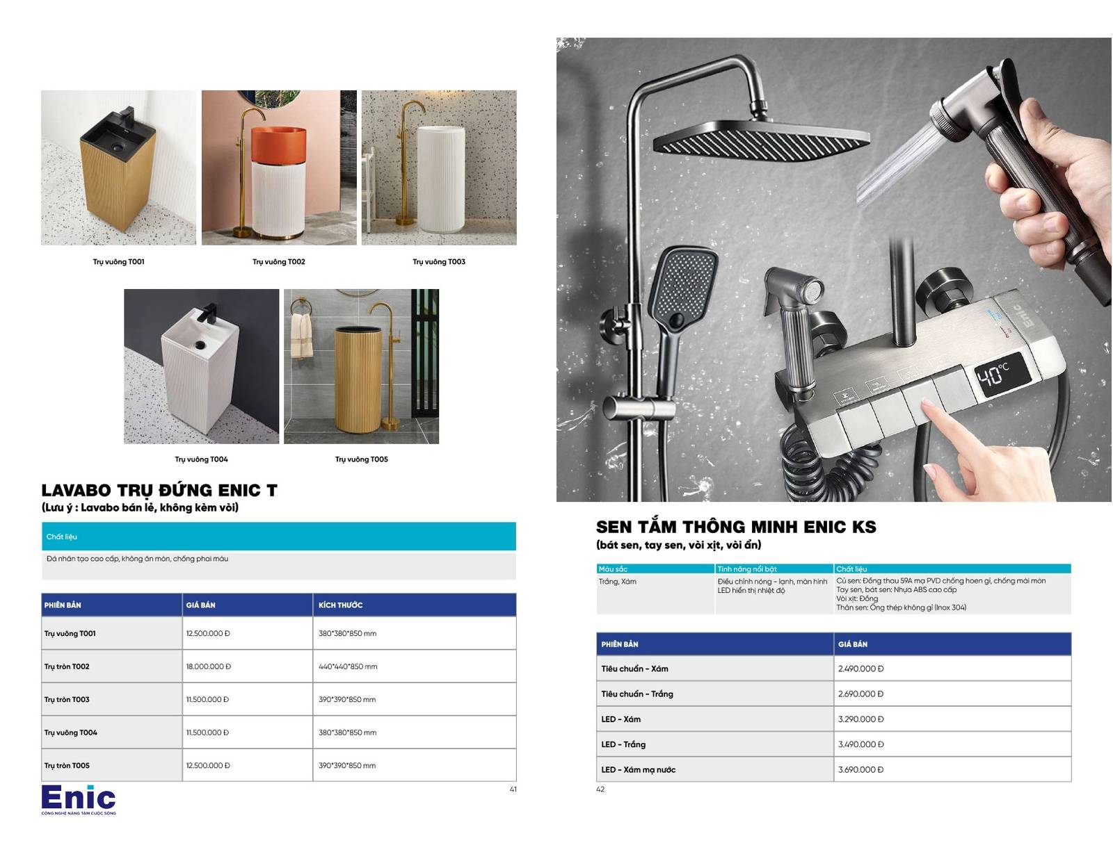 Thiết bị vệ sinh ENIC Catalogue và Bảng giá mới nhất 2024 /Page 21